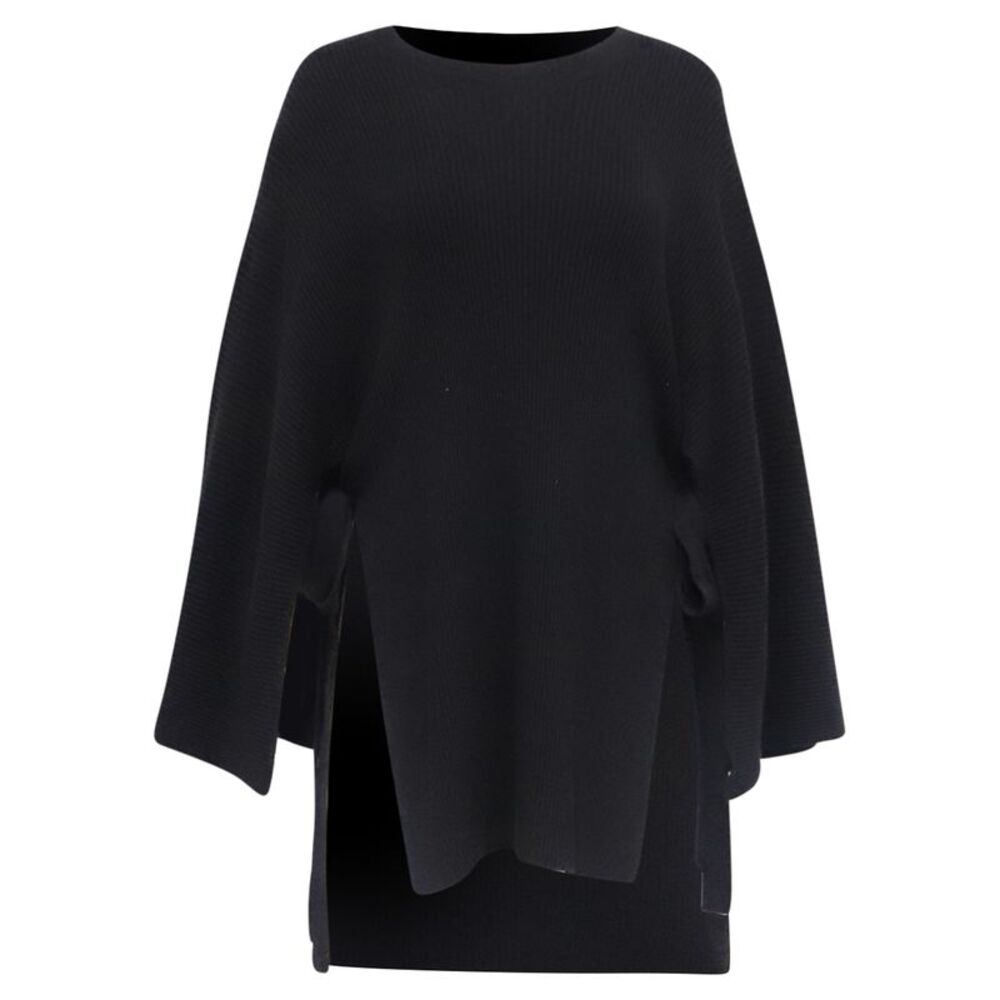 Marni Oversized Knit Cape Sweater in Black Cotton